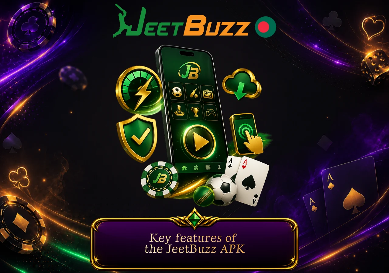 Key features of the JeetBuzz APK including gaming security and mobile performance